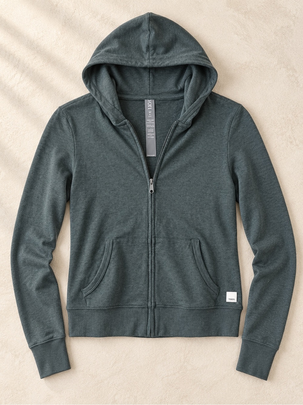 NWT! Vuori Halo Mini Full Zip Hoodie Hemlock Heather Size S